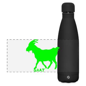 Chèvre vert fluo - Gourde isotherme panoramique mate 500 ml - noir - Devant