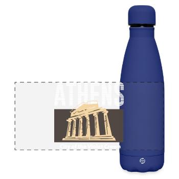 Athens City of the Violet Crown - Matte Panoramic Thermal Bottle 500 ml - dark blue  - Front