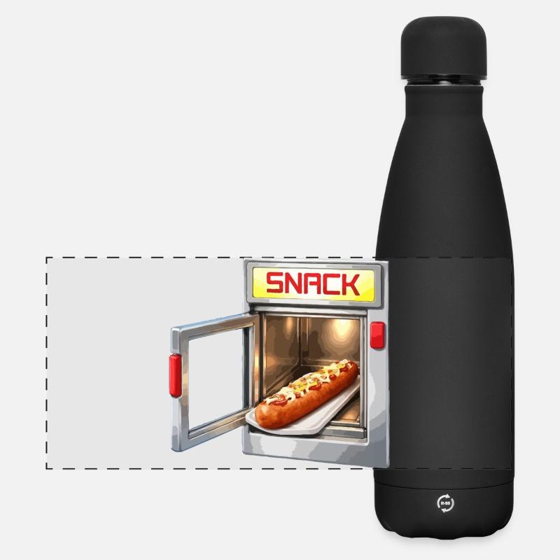 Retro Snack-Maschine Hot Dog - Matte Panorama Isolierflasche 500 ml - Schwarz