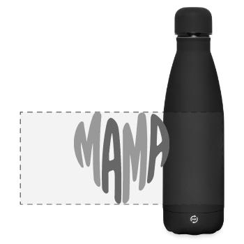 Mom lettering heart logo - Matte Panoramic Thermal Bottle 500 ml - black - Front