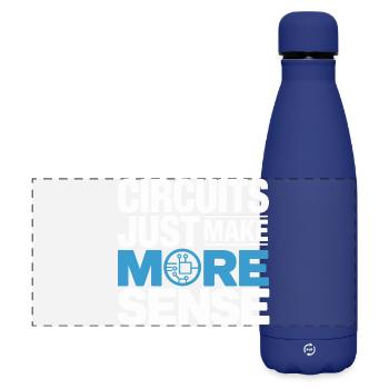 Circuits make technology more meaningful - Matte Panoramic Thermal Bottle 500 ml - dark blue  - Front