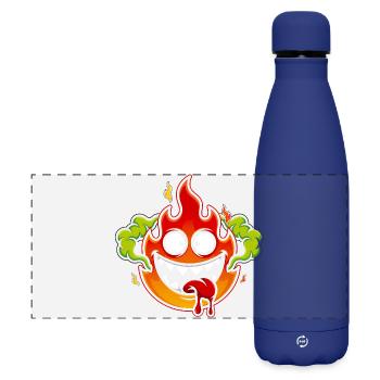 Crazy Fire Monster - Matte Panoramic Thermal Bottle 500 ml - dark blue  - Front