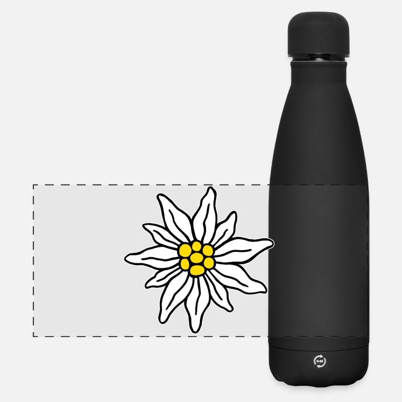 Edelweiss II - Matte Panorama Isolierflasche 500 ml - Schwarz