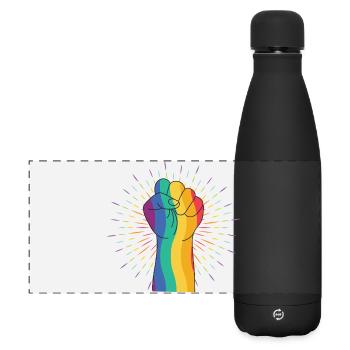 Regenbogenfist der Vielfalt - Matte Panorama Isolierflasche 500 ml - Schwarz - Vorne