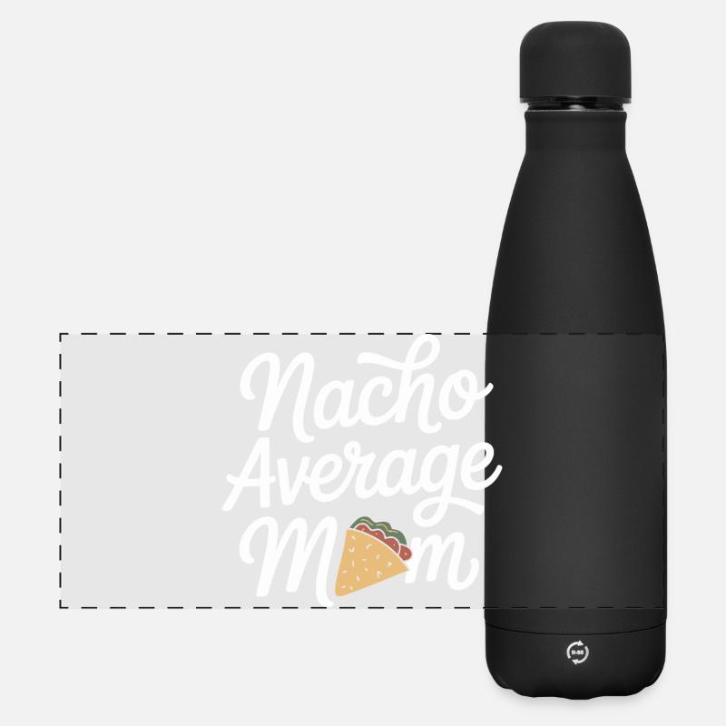 Nacho Durchschnittliche Mama Lustig - Matte Panorama Isolierflasche 500 ml - Schwarz