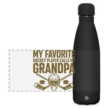 Proud Hockey Dad My Favourite Player's Coach - Matte Panoramic Thermal Bottle 500 ml - black - Front