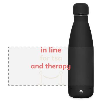 Reiseangst-humor, Flughafen-chaos, Fliegen Ist - Matte Panorama Isolierflasche 500 ml - Schwarz - Vorne