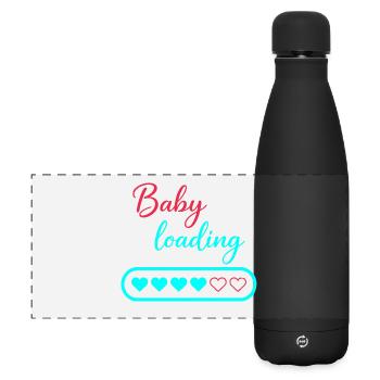 Cœurs néon de chargement de bébé - Gourde isotherme panoramique mate 500 ml - noir - Devant
