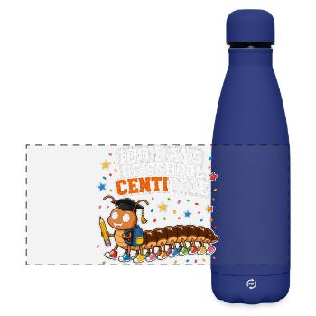 100 Days School Centipede 100 Legs Kids - Matte Panoramic Thermal Bottle 500 ml - dark blue  - Front