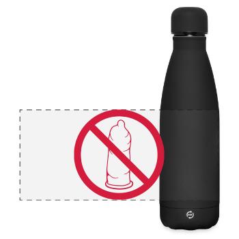 nein verboten schild kondom verhuetung schutz mit - Matte Panorama Isolierflasche 500 ml - Schwarz - Vorne
