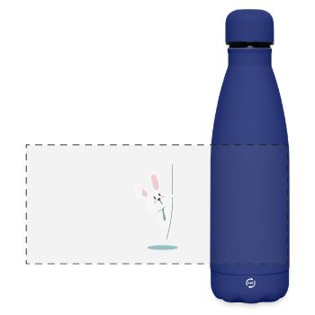 Süßer Osterhase mit Krawatte – Bunny Design - Matte Panorama Isolierflasche 500 ml - Dunkelblau  - Vorne