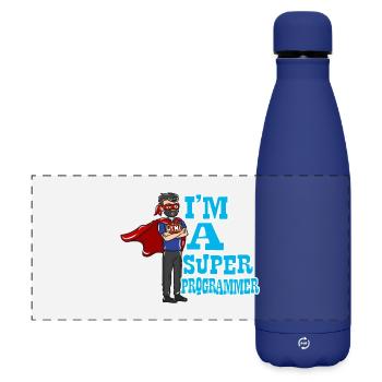 Programmeur cadeau informatique - Gourde isotherme panoramique mate 500 ml - bleu foncé  - Devant