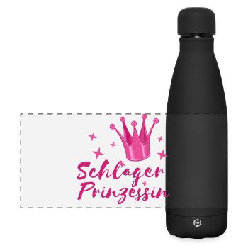 Schlager Princess Statement folk music fan - Matte Panoramic Thermal Bottle 500 ml - black - Front