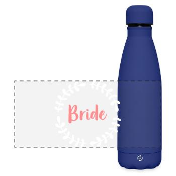 Couronne de mariée - Gourde isotherme panoramique mate 500 ml - bleu foncé  - Devant