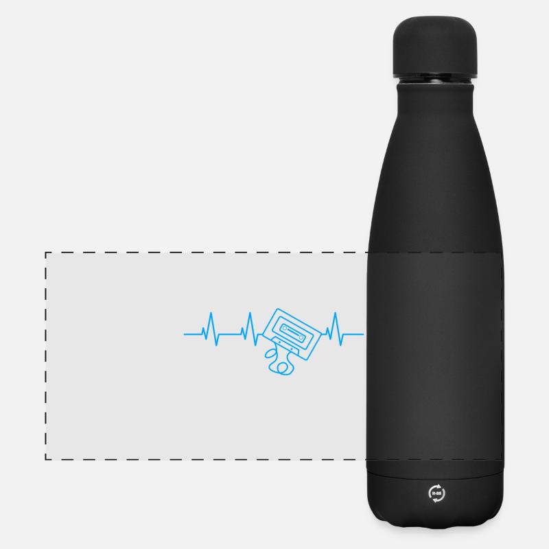 90s heartbeat - Matte Panoramic Thermal Bottle 500 ml - black