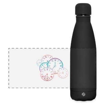 Vintage Uhr - Matte Panorama Isolierflasche 500 ml - Schwarz - Vorne