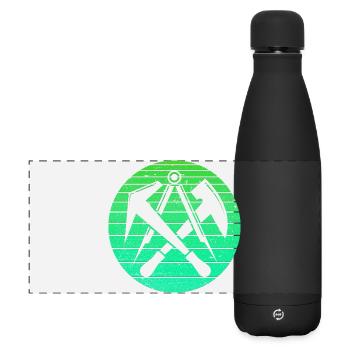 Retro Vintage Dachdecker Handwerker Grün - Matte Panorama Isolierflasche 500 ml - Schwarz - Vorne