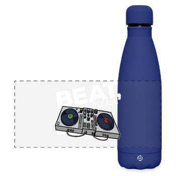 Beatbox Turntable MC DJ Deejay Scratchen Hip Hop - Gourde isotherme panoramique mate 500 ml - bleu foncé  - Devant