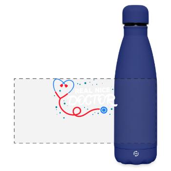 Docteur Médecin spécialiste Interne Médecin d’urgence Profession - Gourde isotherme panoramique mate 500 ml - bleu foncé  - Devant
