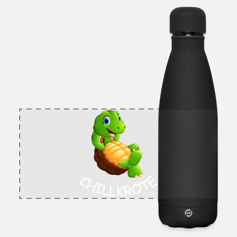 Turtle Chill : Drôle d’animal comique - Gourde isotherme panoramique mate 500 ml - noir