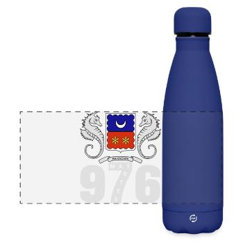 MAYOTTE - Gourde isotherme panoramique mate 500 ml - bleu foncé  - Devant