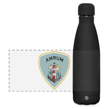 Armoiries du phare d'Amrum - Gourde isotherme panoramique mate 500 ml - noir - Devant