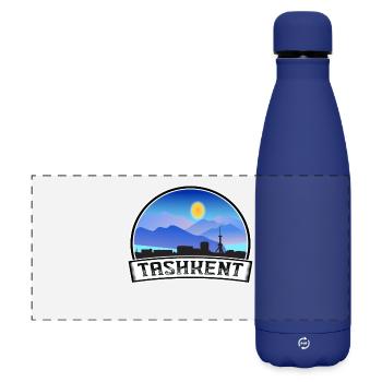 Tachkent Ouzbékistan Skyline Vintage Sunset Voyage - Gourde isotherme panoramique mate 500 ml - bleu foncé  - Devant