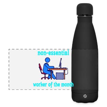 Humorous Home Office Statement Working At Home - Matte Panoramic Thermal Bottle 500 ml - black - Front