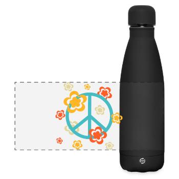 des années 70 motif de fleur - Gourde isotherme panoramique mate 500 ml - noir - Devant