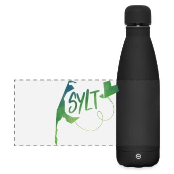 Sylt - Matte Panorama Isolierflasche 500 ml - Schwarz - Vorne