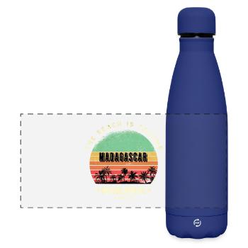 design de plage de mahajanga madagascar - Gourde isotherme panoramique mate 500 ml - bleu foncé  - Devant
