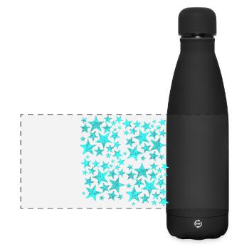 Motif d’étoiles bleu vif sur noir - Gourde isotherme panoramique mate 500 ml - noir - Devant