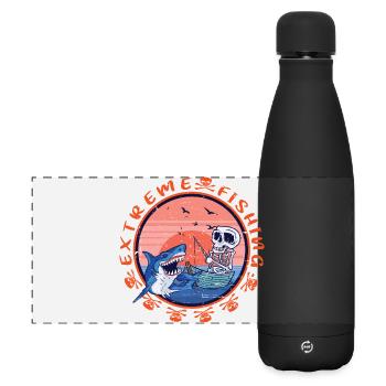 Hai Angeln Extrem - Matte Panorama Isolierflasche 500 ml - Schwarz - Vorne