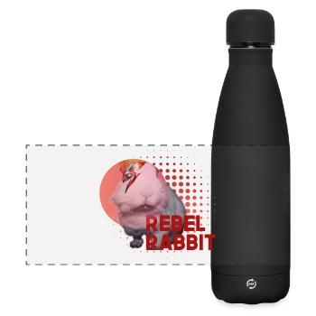 Rebel Rabbit - Matte Panoramic Thermal Bottle 500 ml - black - Front