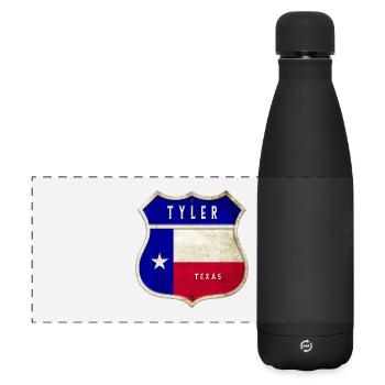 Drapeaux à écusson Tyler Texas - Gourde isotherme panoramique mate 500 ml - noir - Devant