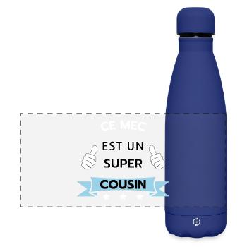 Ce mec est super cousin - Gourde isotherme panoramique mate 500 ml - bleu foncé  - Devant
