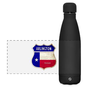 Arlington Texas Crest Flag Design - Matte Panoramic Thermal Bottle 500 ml - black - Front