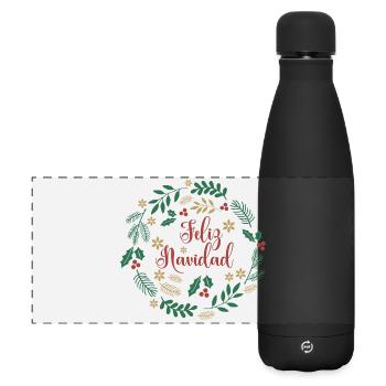 Playera Feliz Navidad Camiseta Frohe Weihnachten - Matte Panorama Isolierflasche 500 ml - Schwarz - Vorne