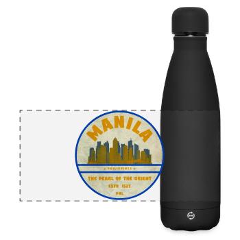 Manila Skyline – Pearl of the Orient - Matte Panoramic Thermal Bottle 500 ml - black - Front
