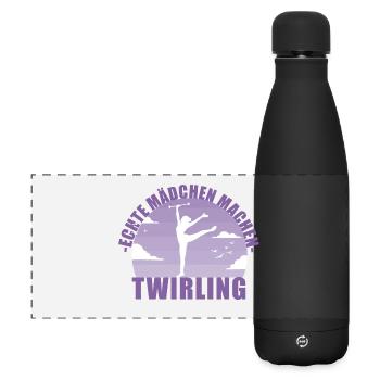 Echte Mädchen machen Twirling - Matte Panorama Isolierflasche 500 ml - Schwarz - Vorne