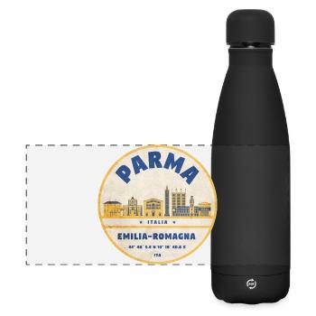 Parma Skyline Emilia Romagna Sticker - Matte Panorama Isolierflasche 500 ml - Schwarz - Vorne