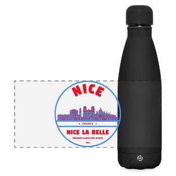 Belle silhouette de la ville de La Belle - Gourde isotherme panoramique mate 500 ml - noir - Devant