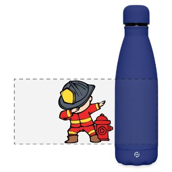 Feuerwehrhelm Feuerwehrmann Brandschutz Feuerwehr - Matte Panorama Isolierflasche 500 ml - Dunkelblau  - Vorne
