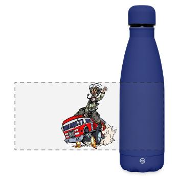 Pompier pompier sauveteur - Gourde isotherme panoramique mate 500 ml - bleu foncé  - Devant