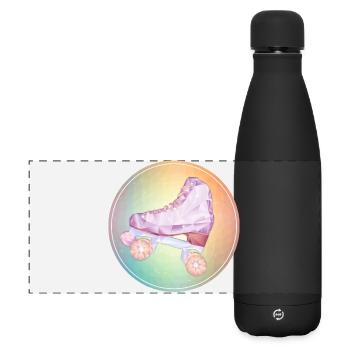 Disco Rollschuhlaufen - Matte Panorama Isolierflasche 500 ml - Schwarz - Vorne