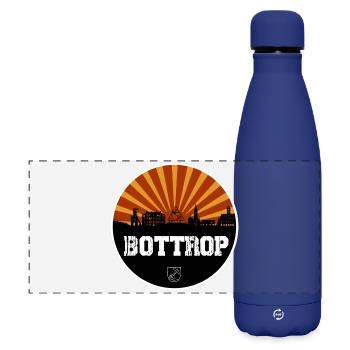 Bottrop Retro Skyline - Matte Panoramic Thermal Bottle 500 ml - dark blue  - Front