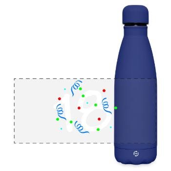 alltag, 18 bunte luftschlangen - Matte Panorama Isolierflasche 500 ml - Dunkelblau  - Vorne