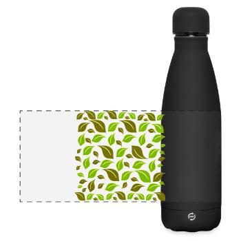 pflanzenmuster frau, blattmuster grüntöne - Matte Panorama Isolierflasche 500 ml - Schwarz - Vorne