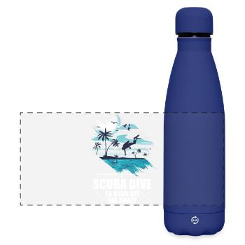 Scuba Diver Speerfischen Design - Matte Panorama Isolierflasche 500 ml - Dunkelblau  - Vorne
