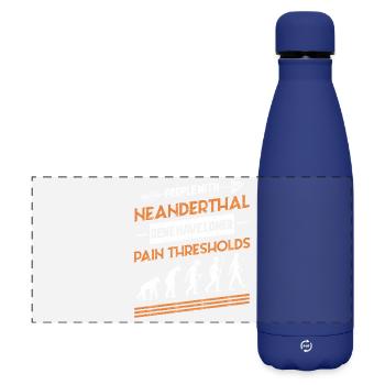 Paléoanthropologie préhistorique de Néandertal - Gourde isotherme panoramique mate 500 ml - bleu foncé  - Devant